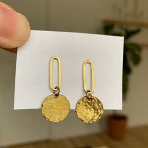 Brass Hammer-pressed Earrings